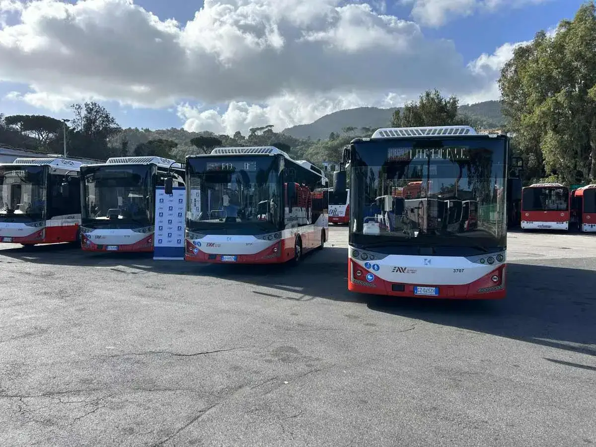 Nuovi autobus pronti per le strade di Ischia, un futuro pi&ugrave; verde per l'isola.